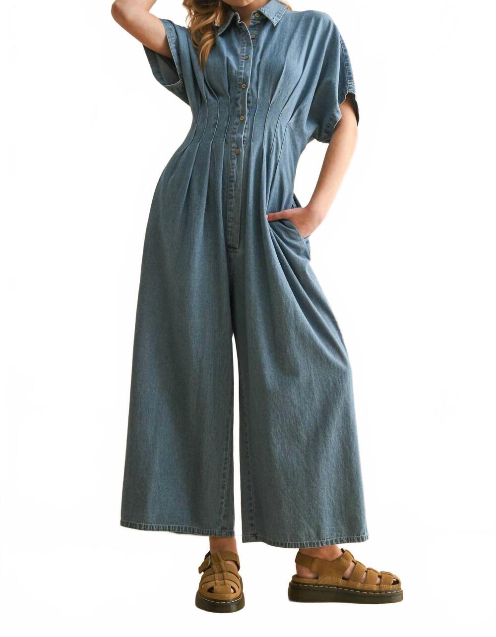 NEW MIOU MUSE sculpted jumpsuit in denim